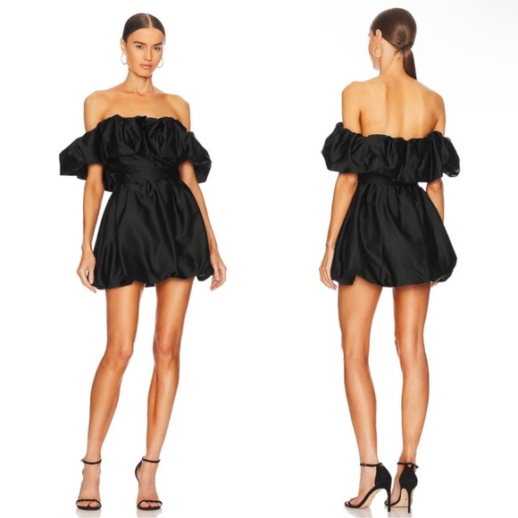 Jonathan Simkhai Astoria Off Shoulder Mini Dress in Black Size 0
